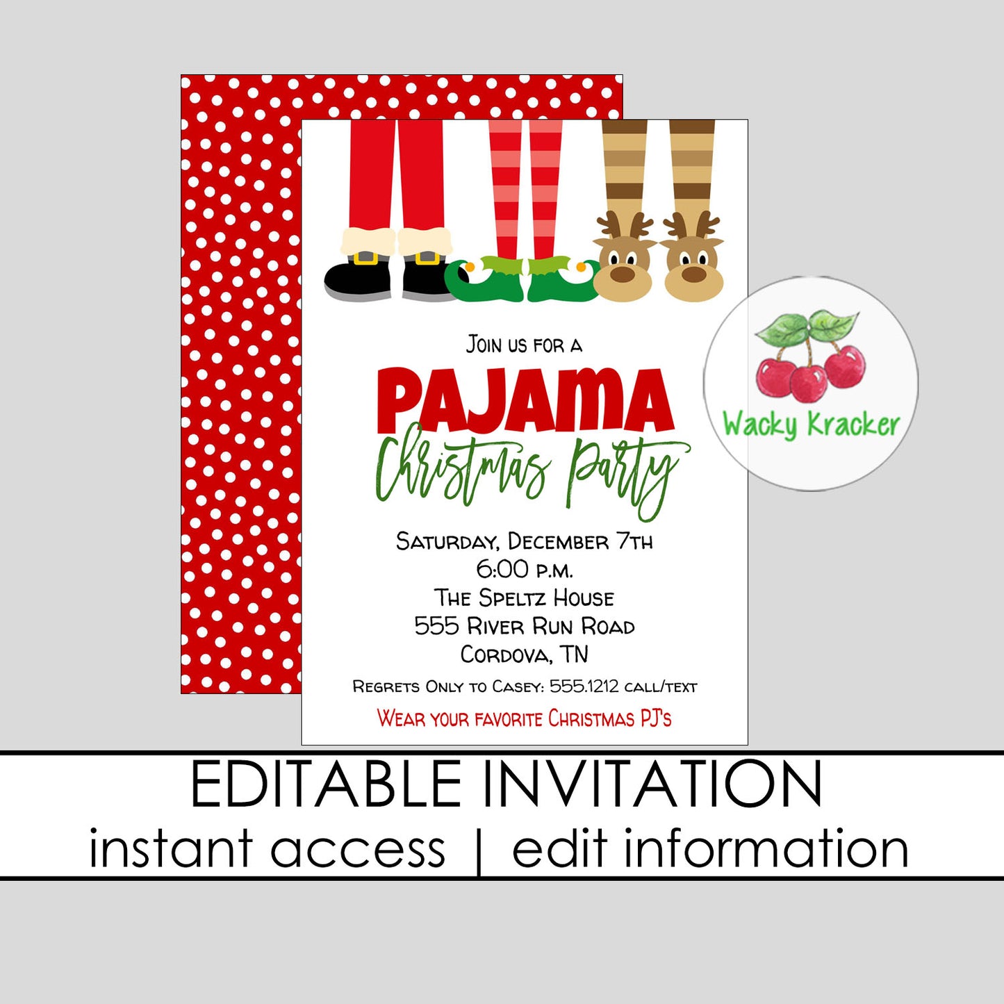 Christmas Pajama Party Invitation