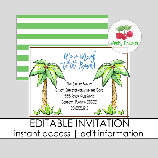 Palm Tree Moving Invitation