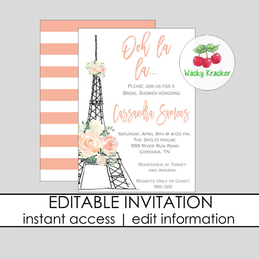 Paris Bridal Shower Invitation