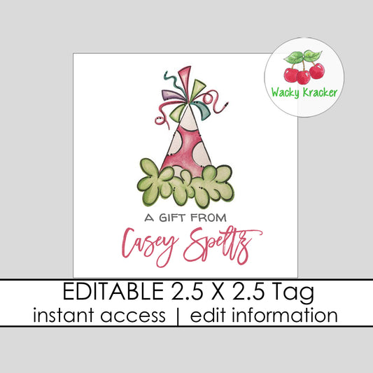 Party Hat Gift Tag