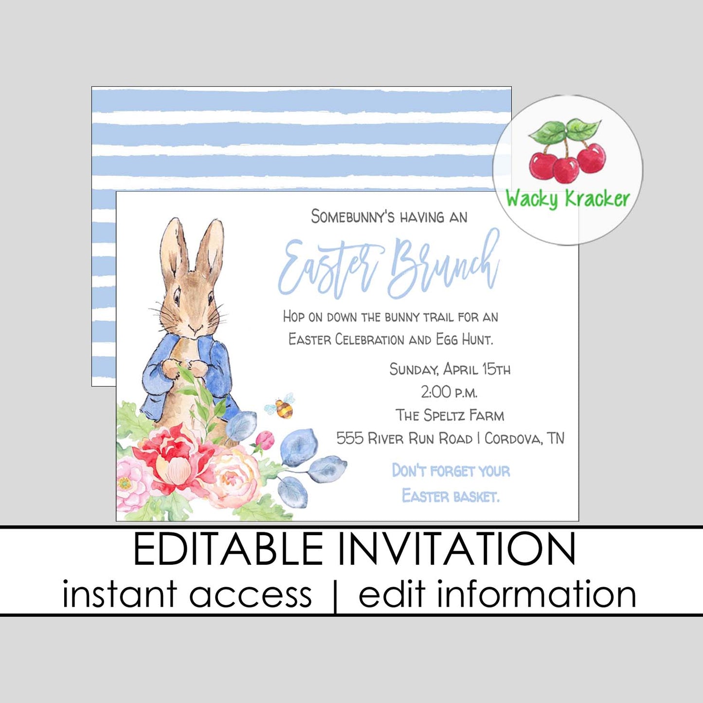 Peter Rabbit Invitation