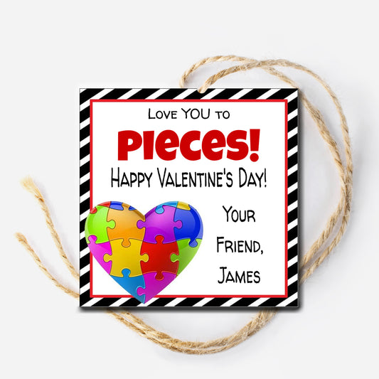 Puzzle Piece Valentine Tag