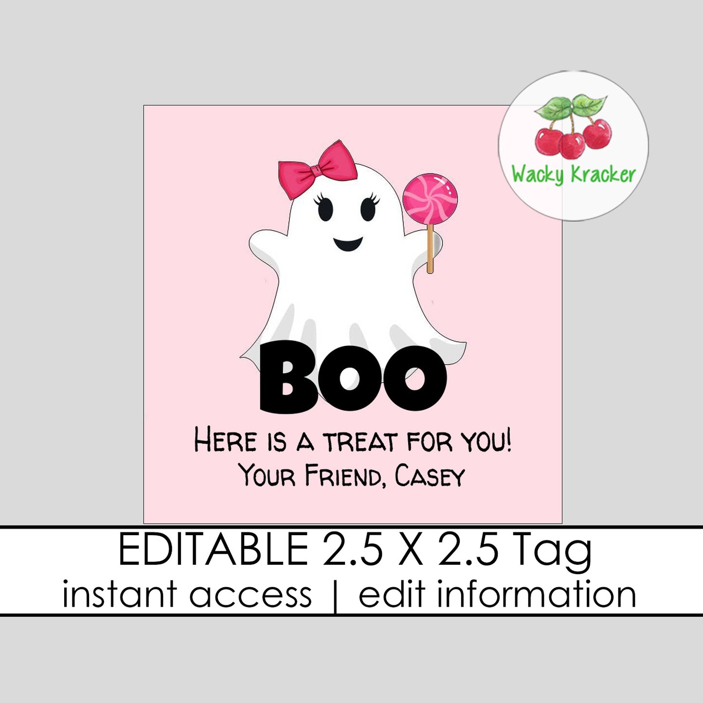 Baby Pink Ghost Gift Tag