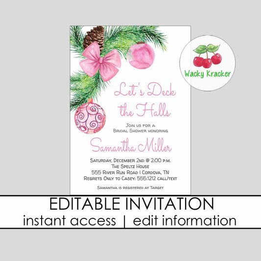 Pink Christmas Invitation