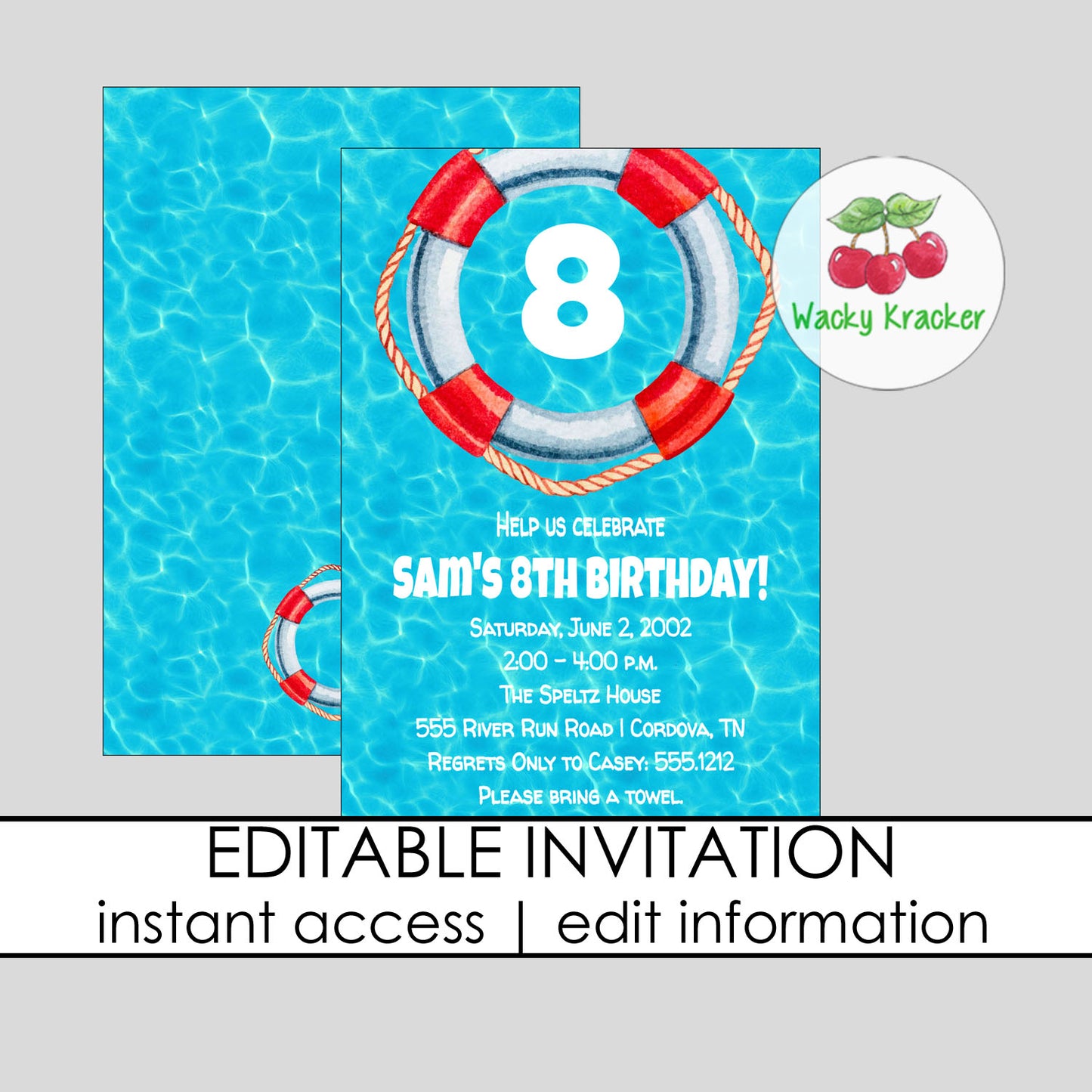 Pool Birthday Invitation