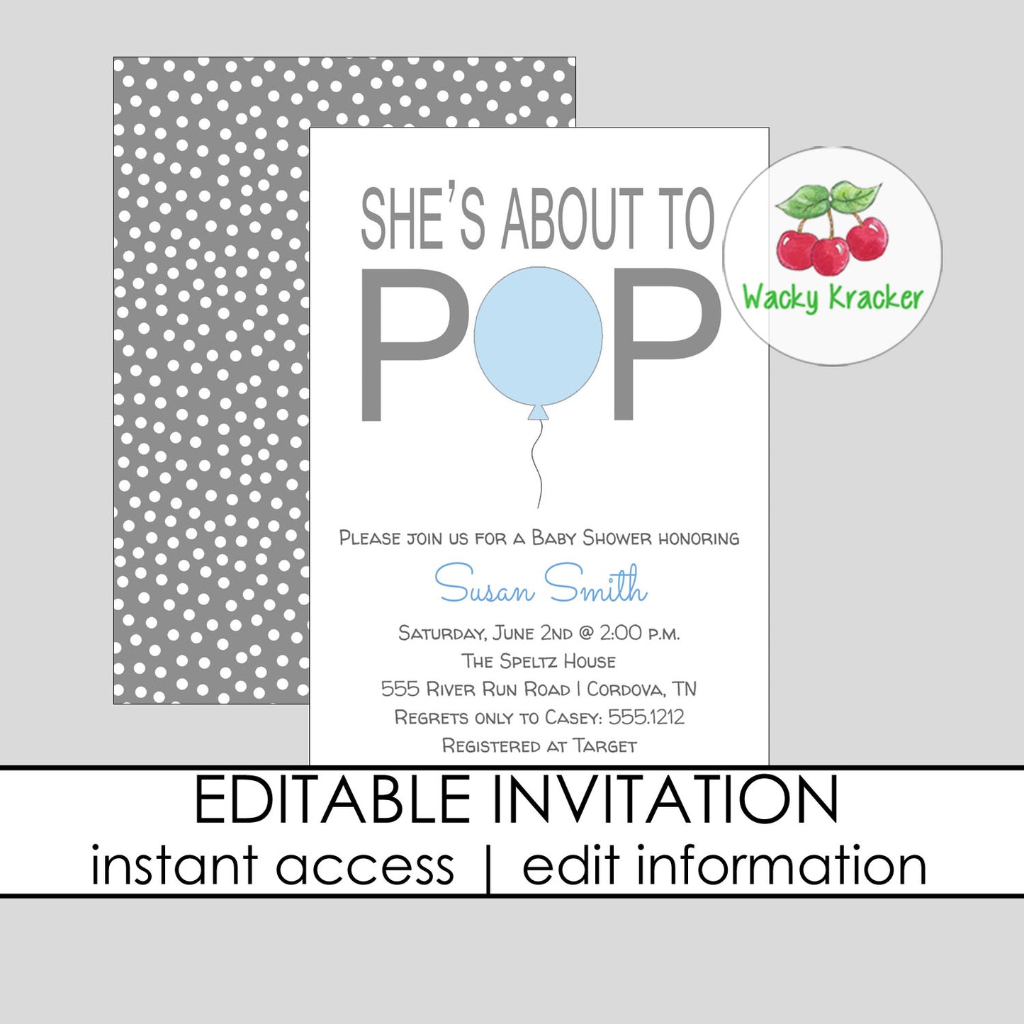 Pop Boy Baby Shower Invitation