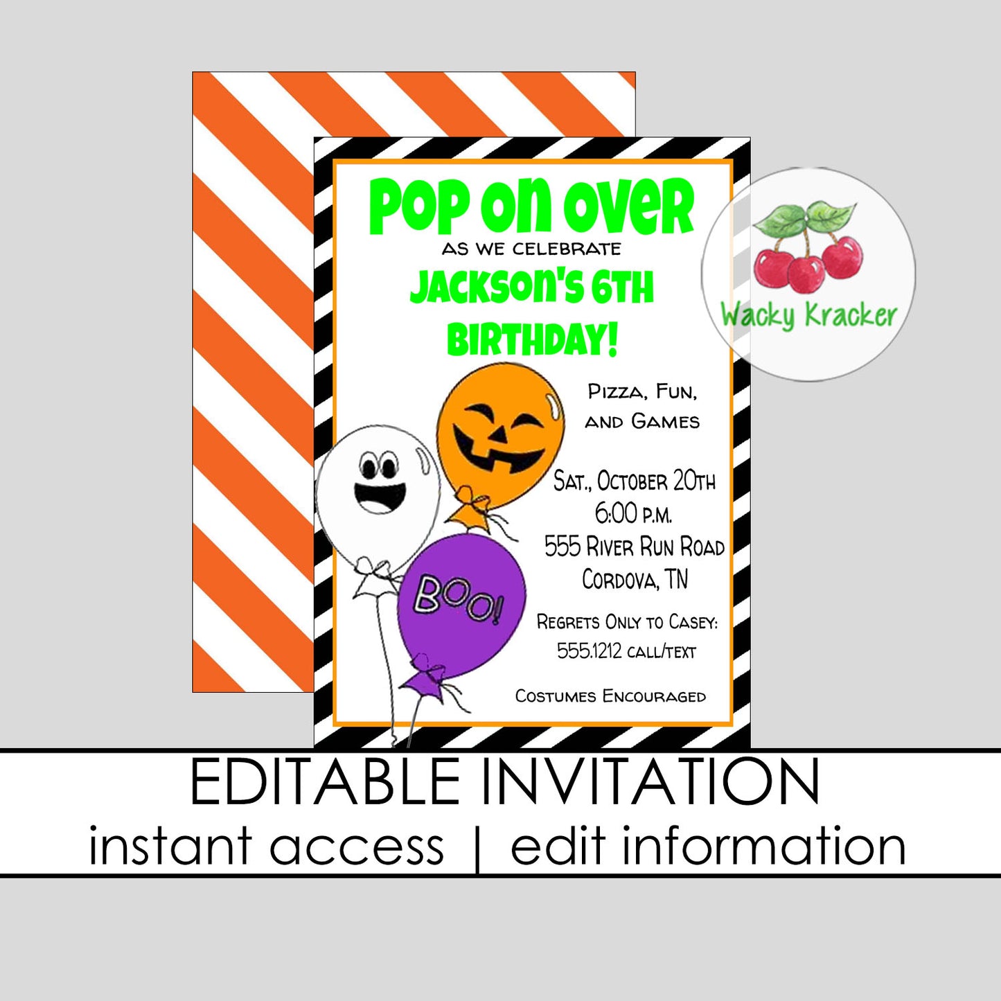 Pop On Over Invitation