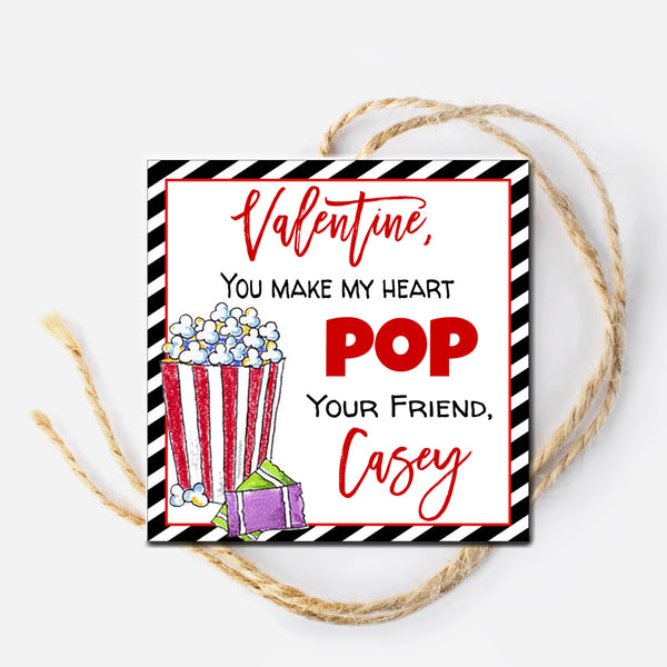 Valentine Popcorn Gift Tag