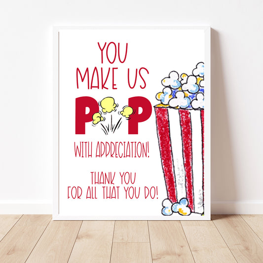 Popcorn Appreciation Sign