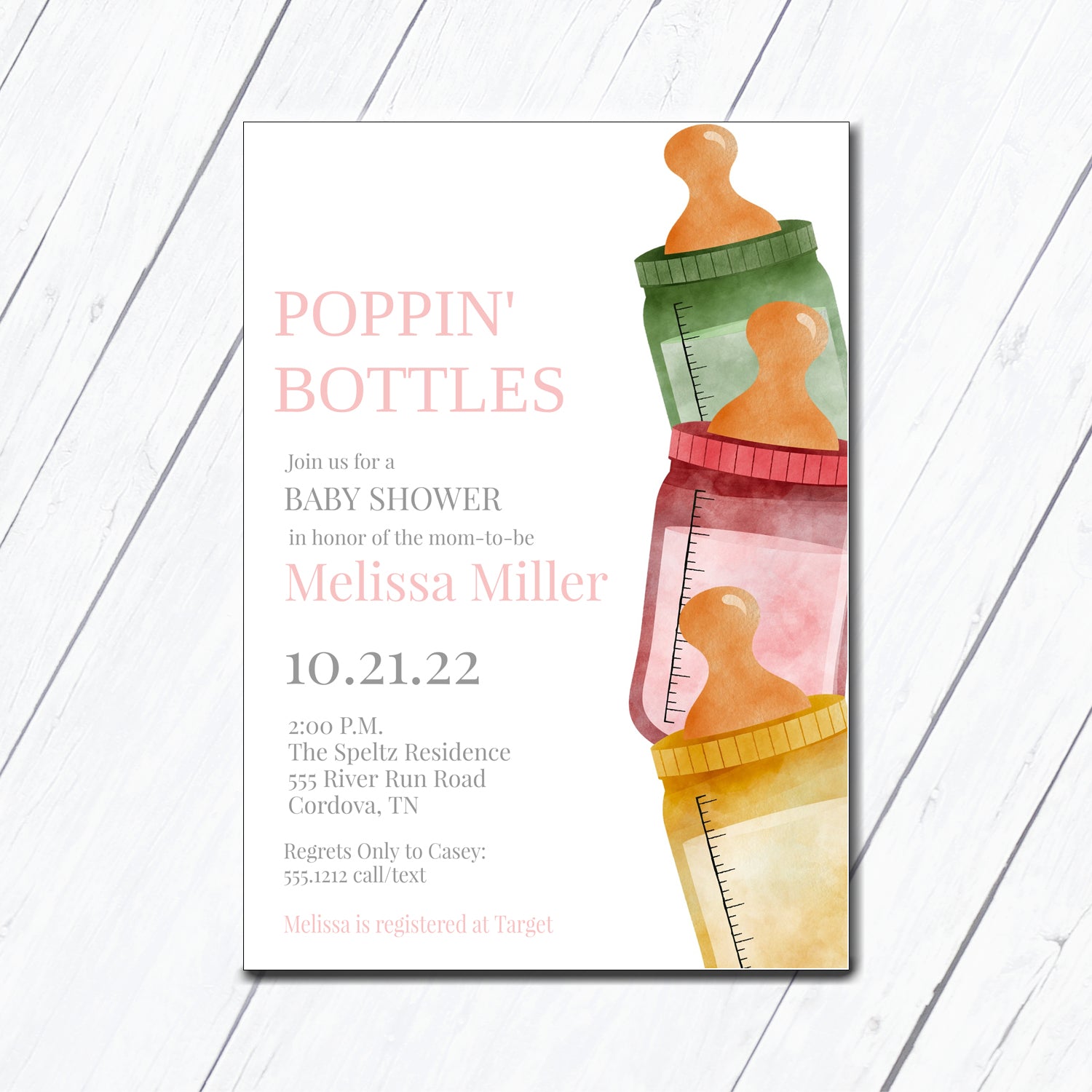 Baby Bottle Shower Invitation