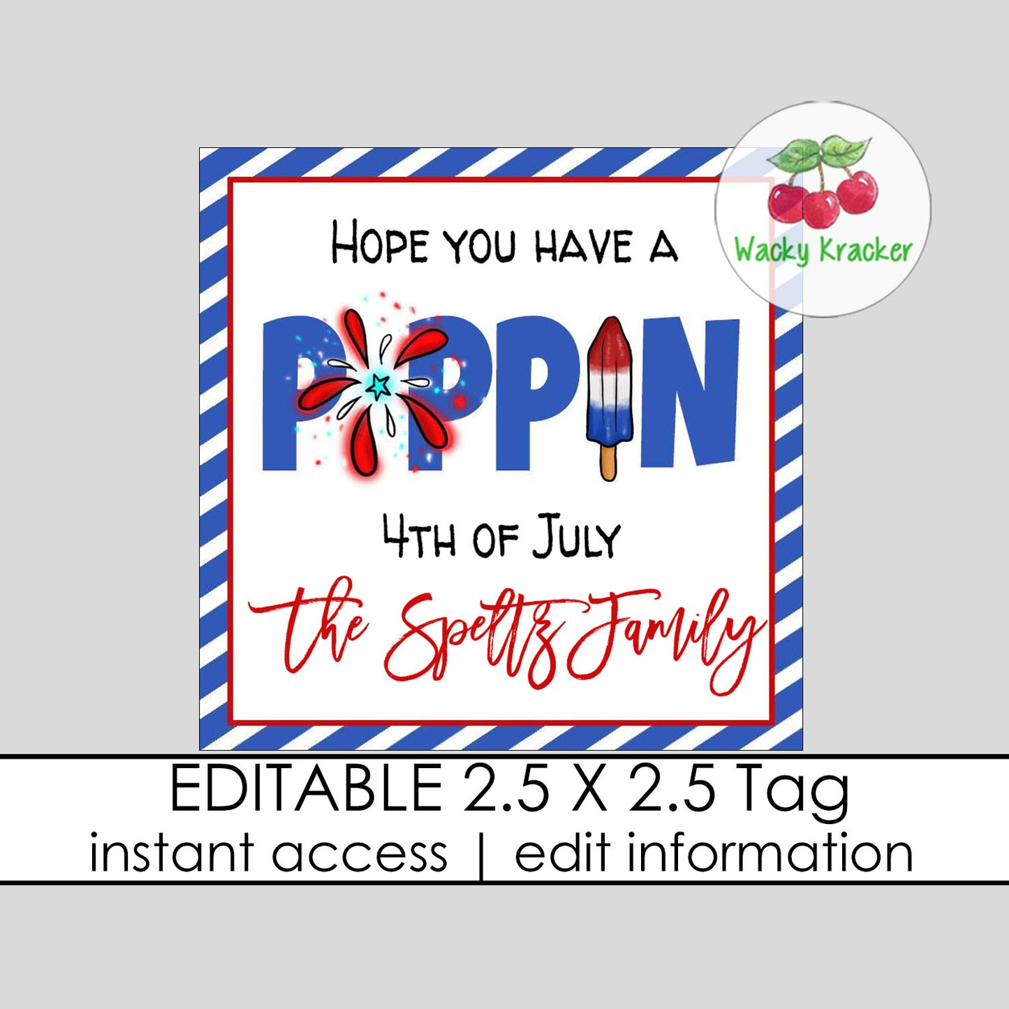 Poppin 4th Gift Tag