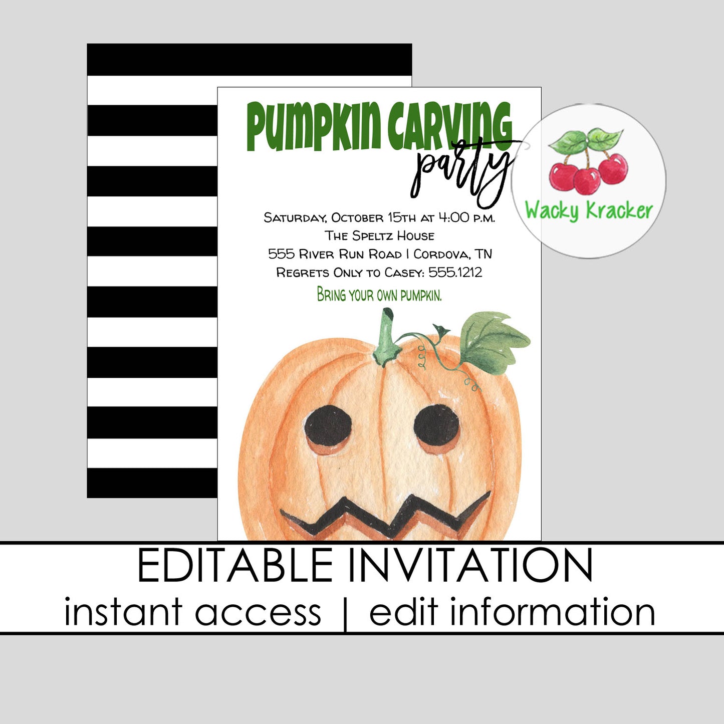 Pumpkin Carving Invitation