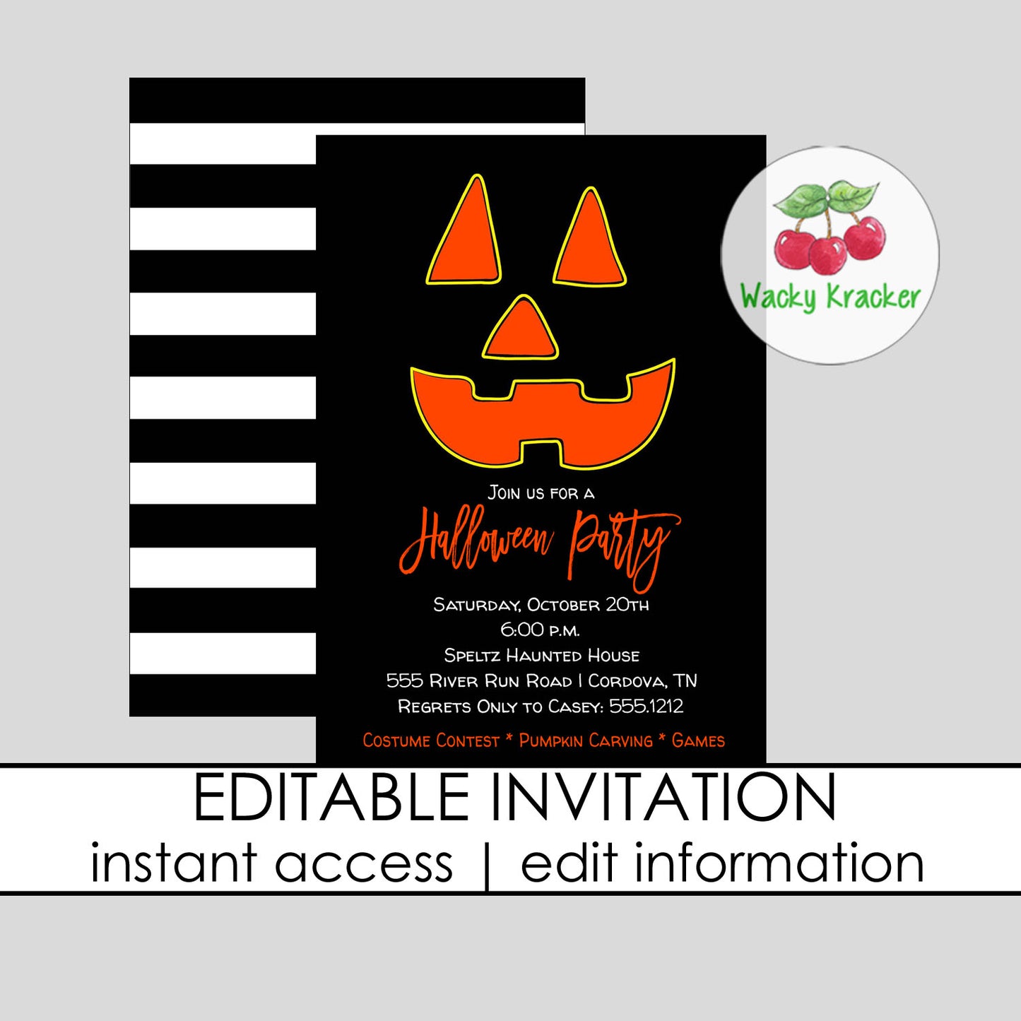 Pumpkin Face Invitation