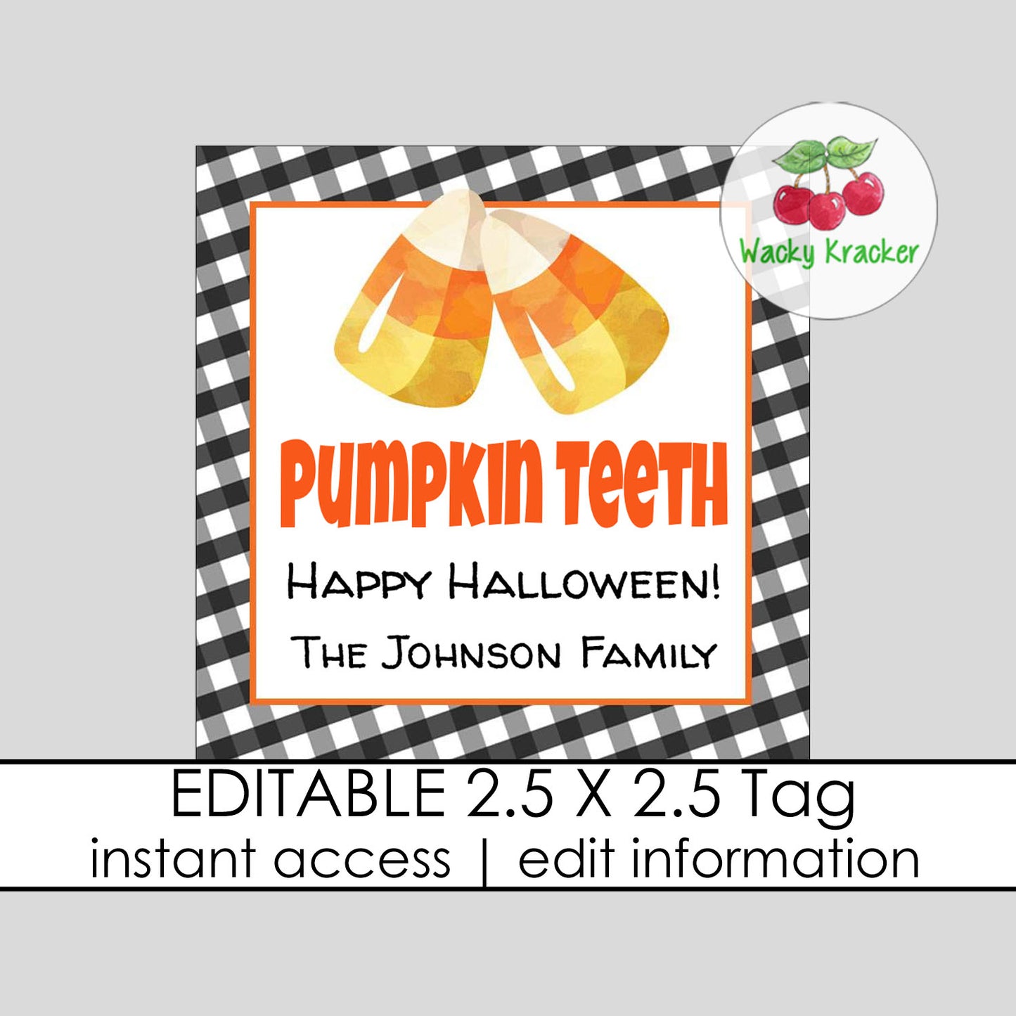 Pumpkin Teeth Gift Tag