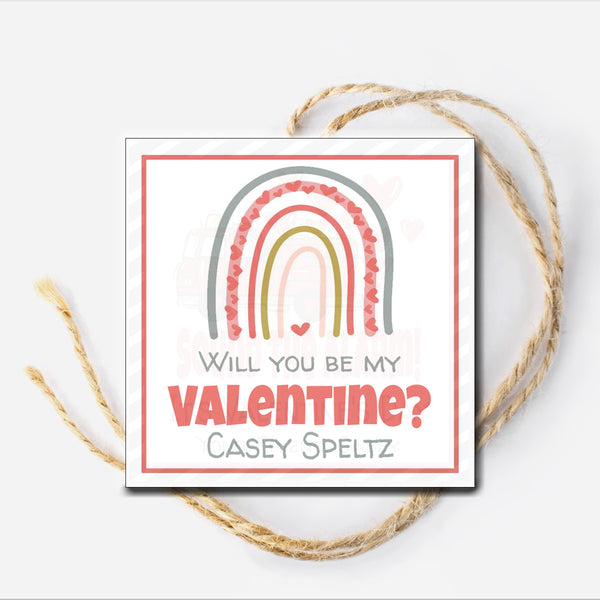 Rainbow Valentine Tag