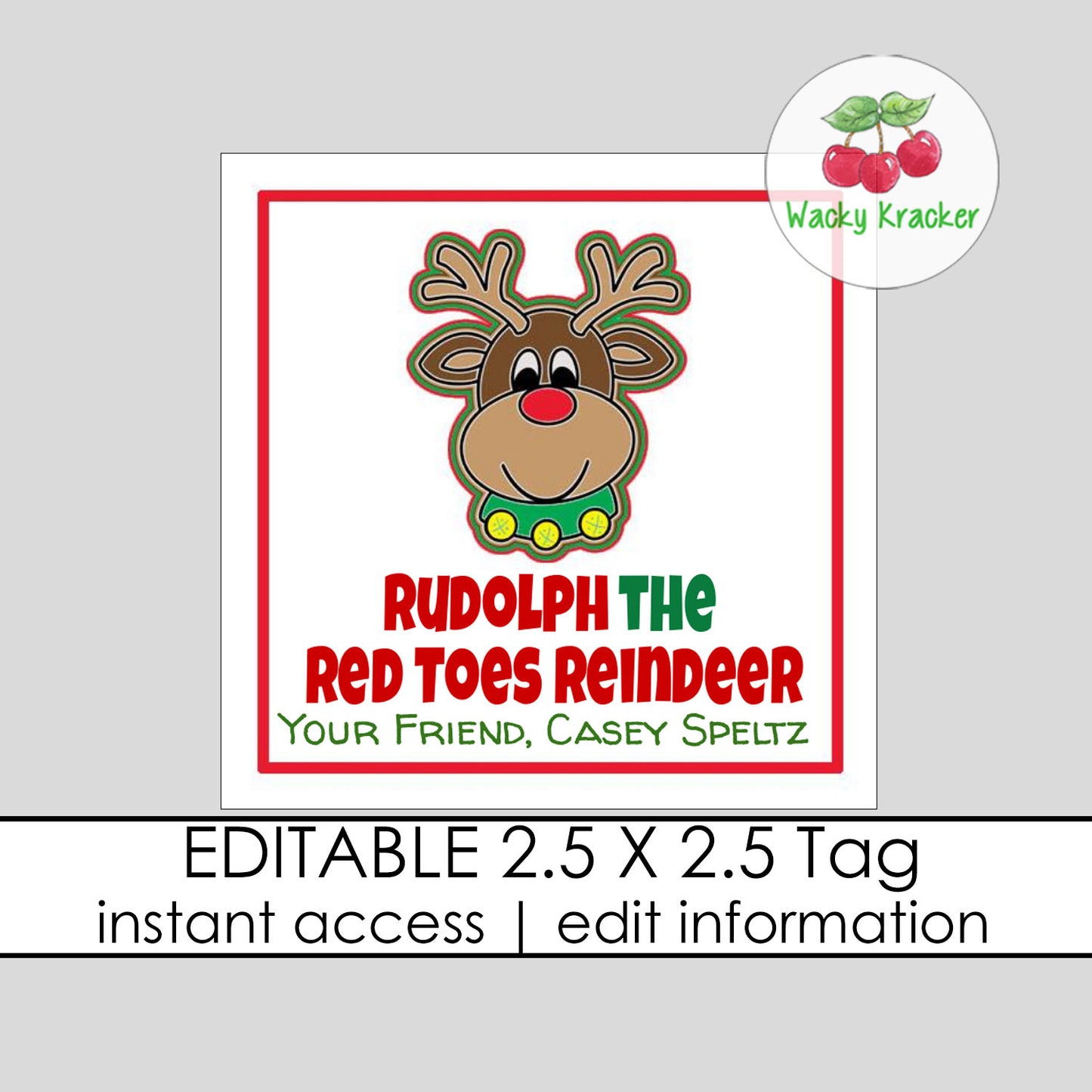 Red Toes Gift Tag