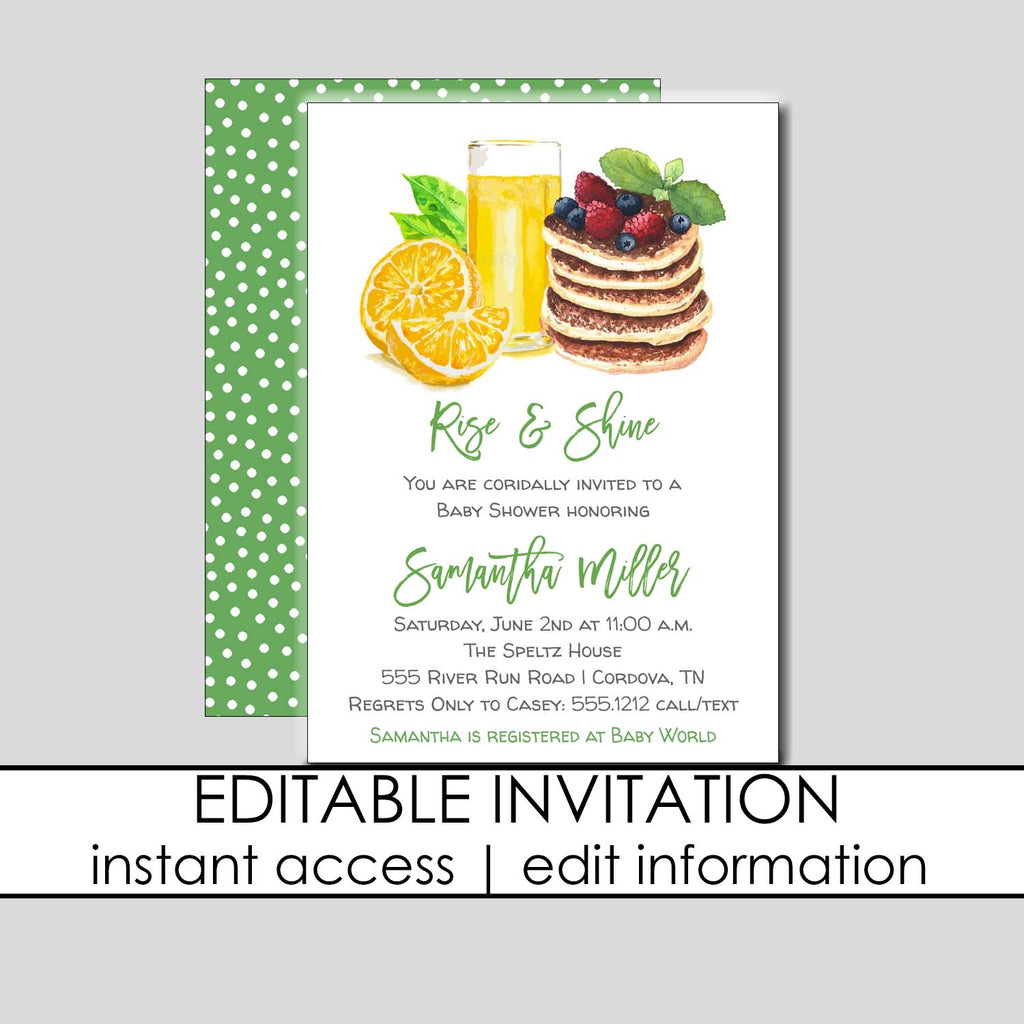 Rise and Shine Baby Shower Invitation