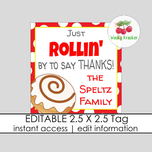 Cinnamon Roll Gift Tag