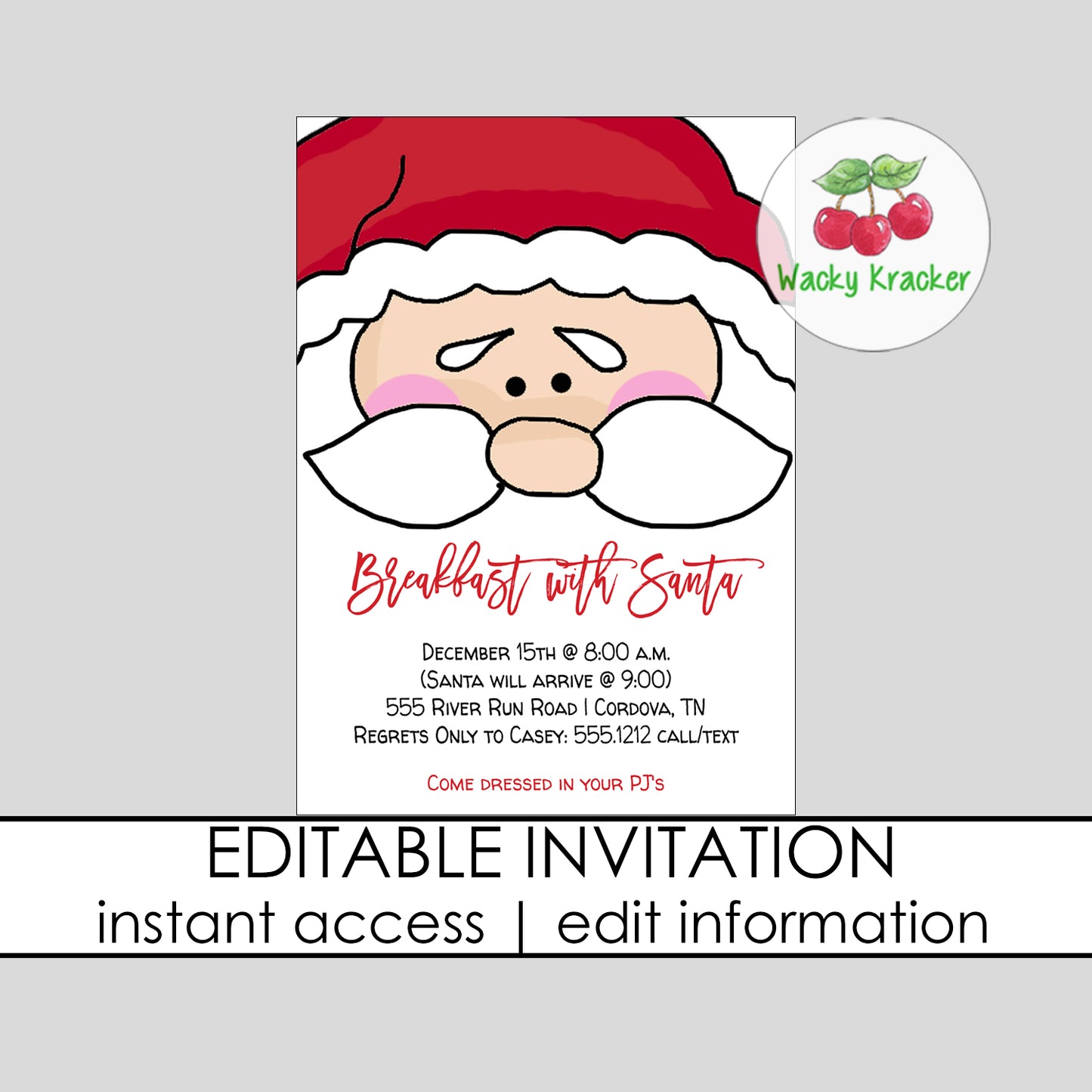 Santa Face Invitation
