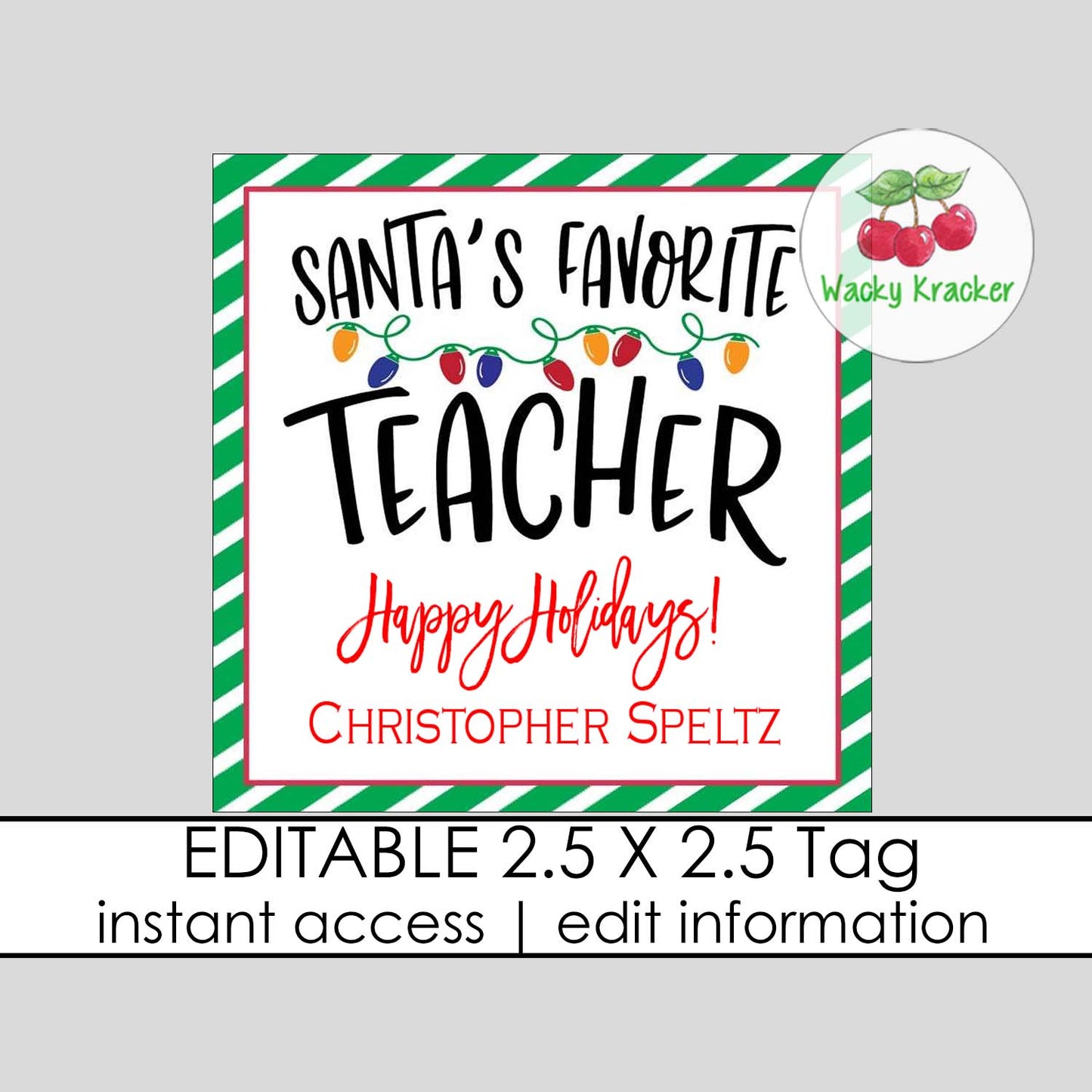 Santa's Favorite Teacher Gift Tag