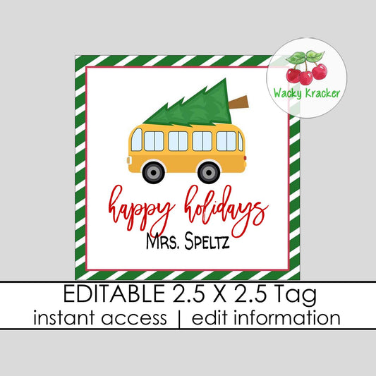 Christmas Schoolbus Gift Tag