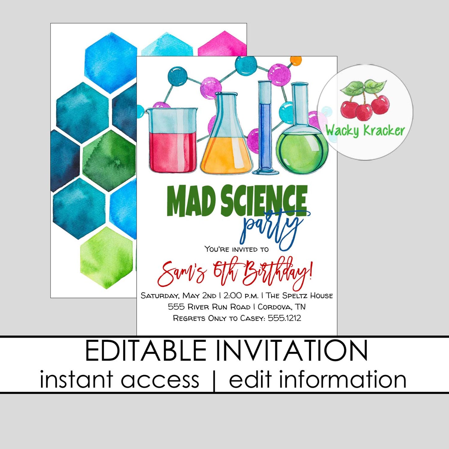Science Birthday Invitation