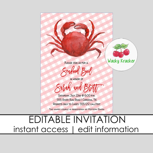 Crab Boil Invitation