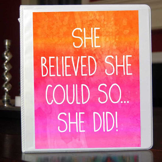 She Believed Notebook Binder Insert - Instant Download