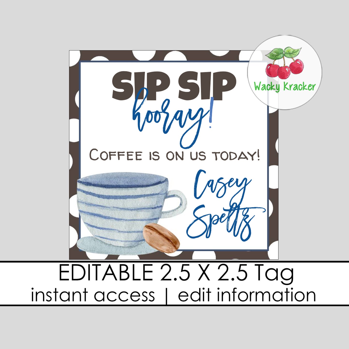 Sip Sip Hooray Coffee Gift Tag