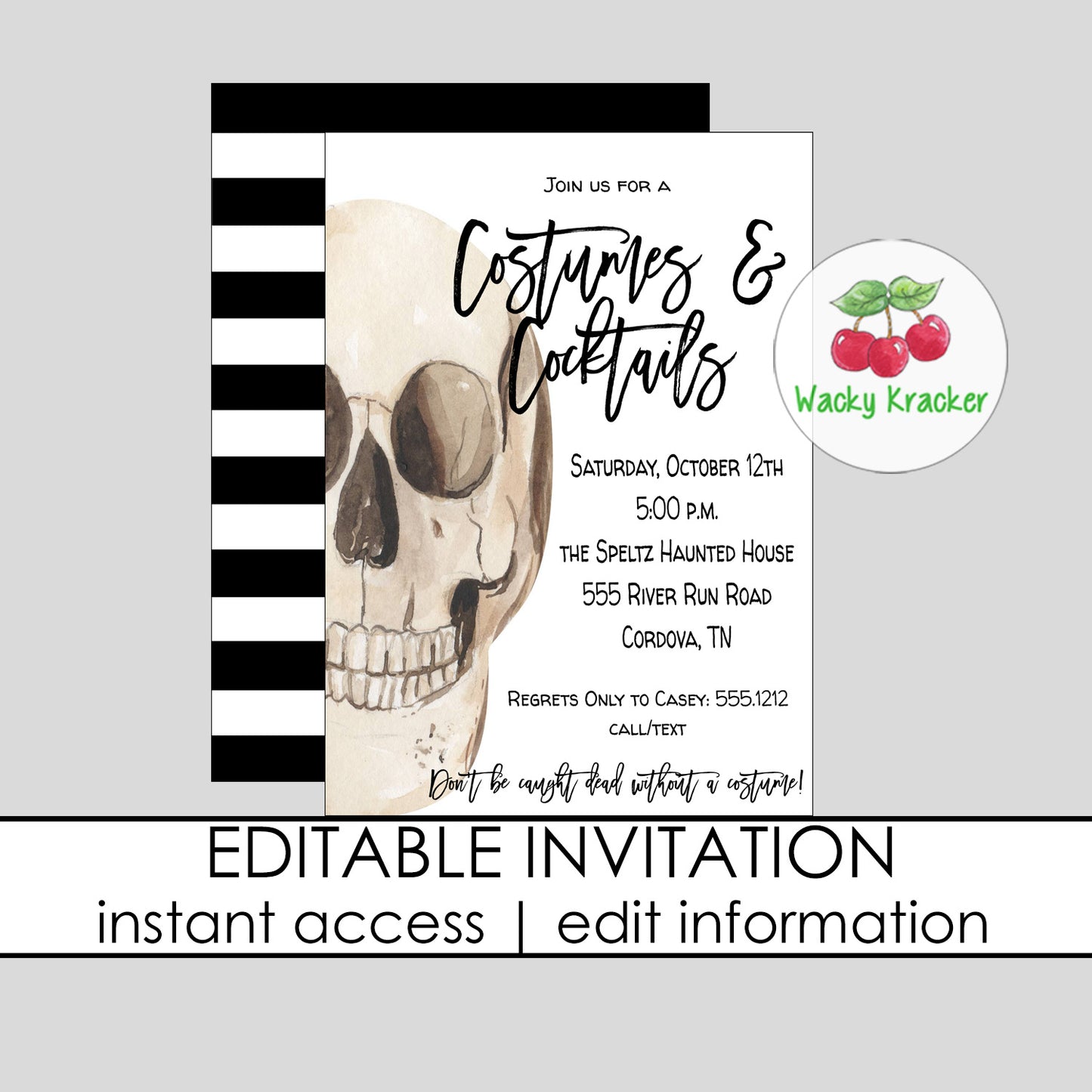 Skull Halloween Invitation