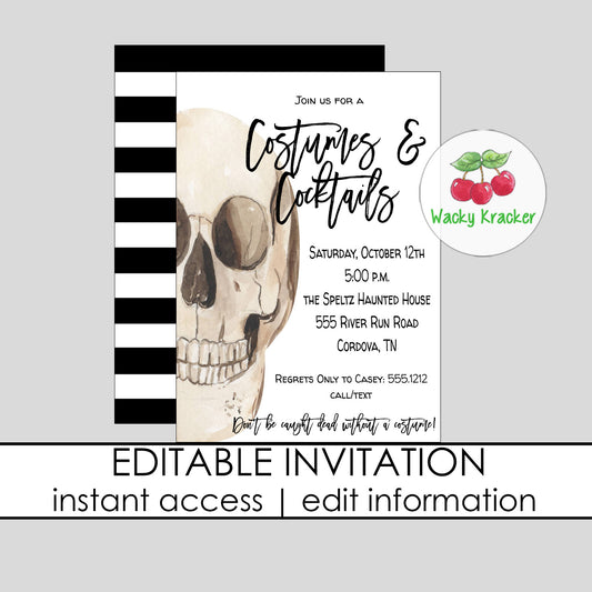 Skull Halloween Invitation