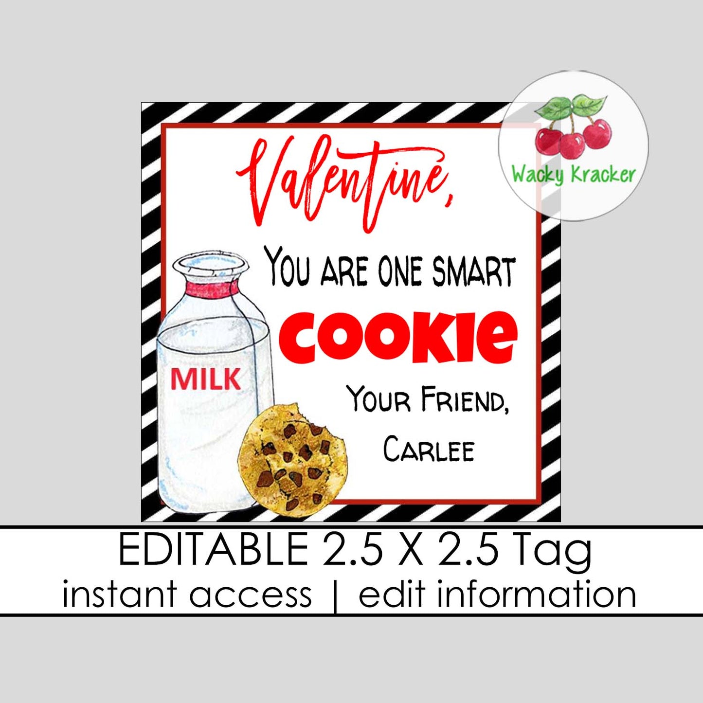 Smart Cookie Valentine Gift Tag