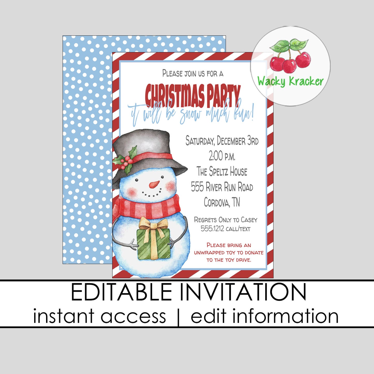 Snow Much Fun Christmas Invitation