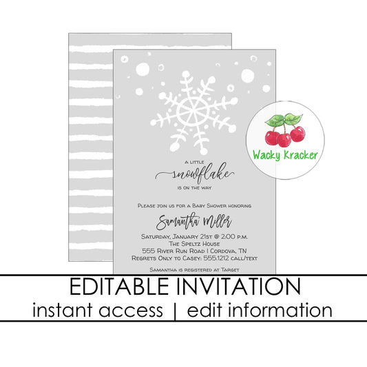 Snowflake Baby Shower Invitation