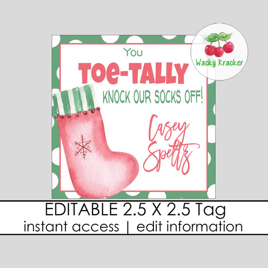 Christmas Socks Gift Tag