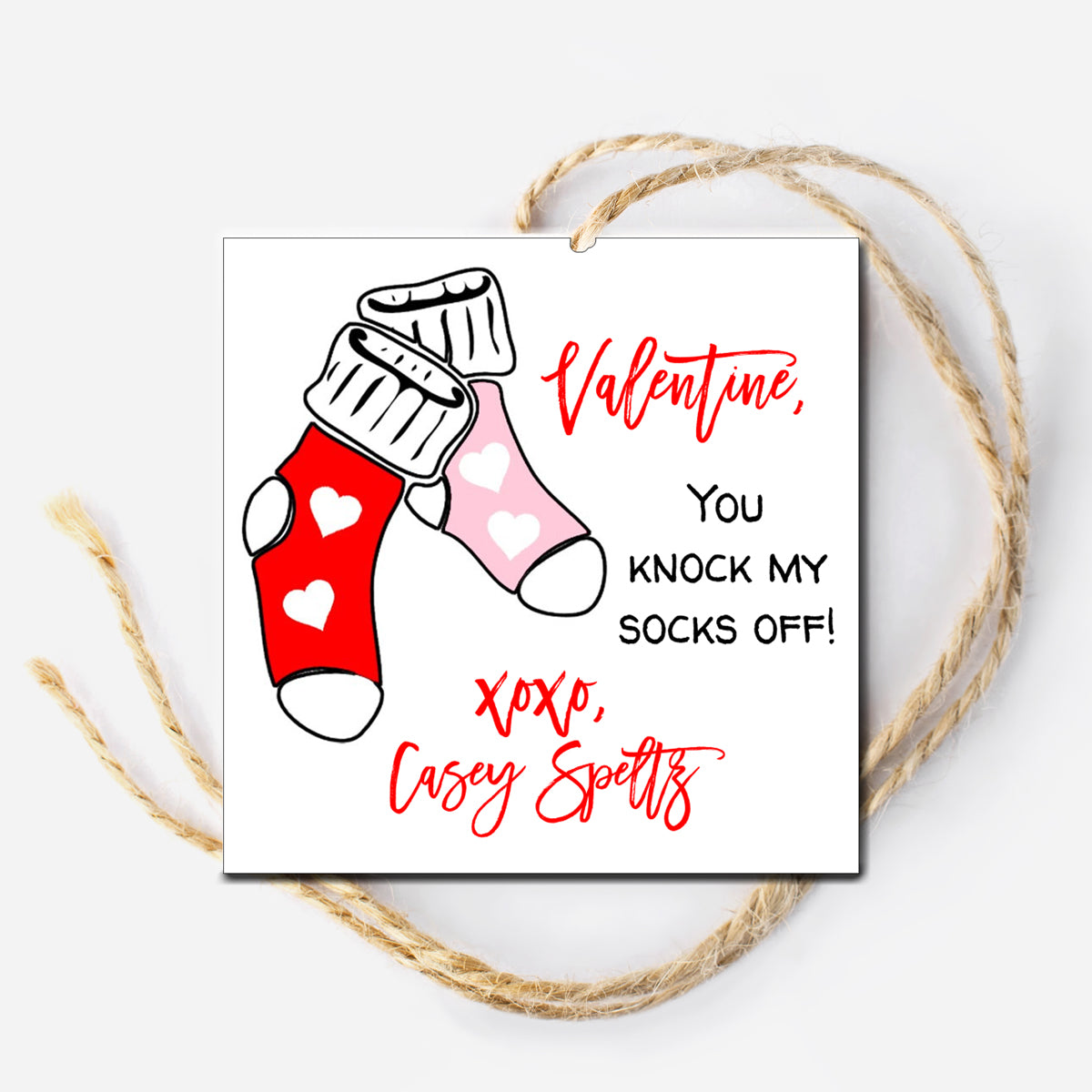 Valentine Sock Tag