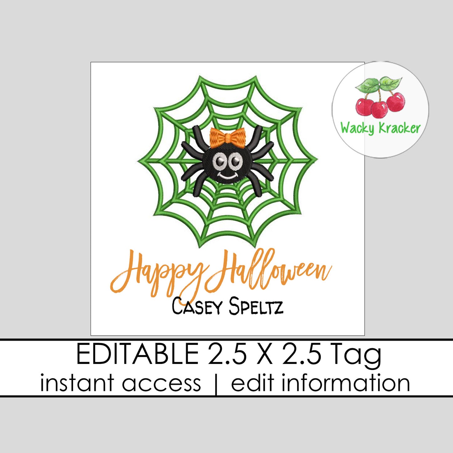 Spider Bow Gift Tag