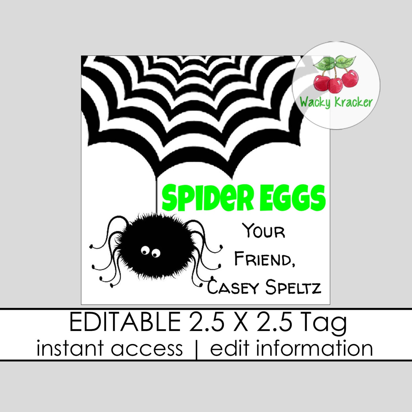 Spider Eggs Gift Tag