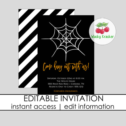 Spider Web Invitation