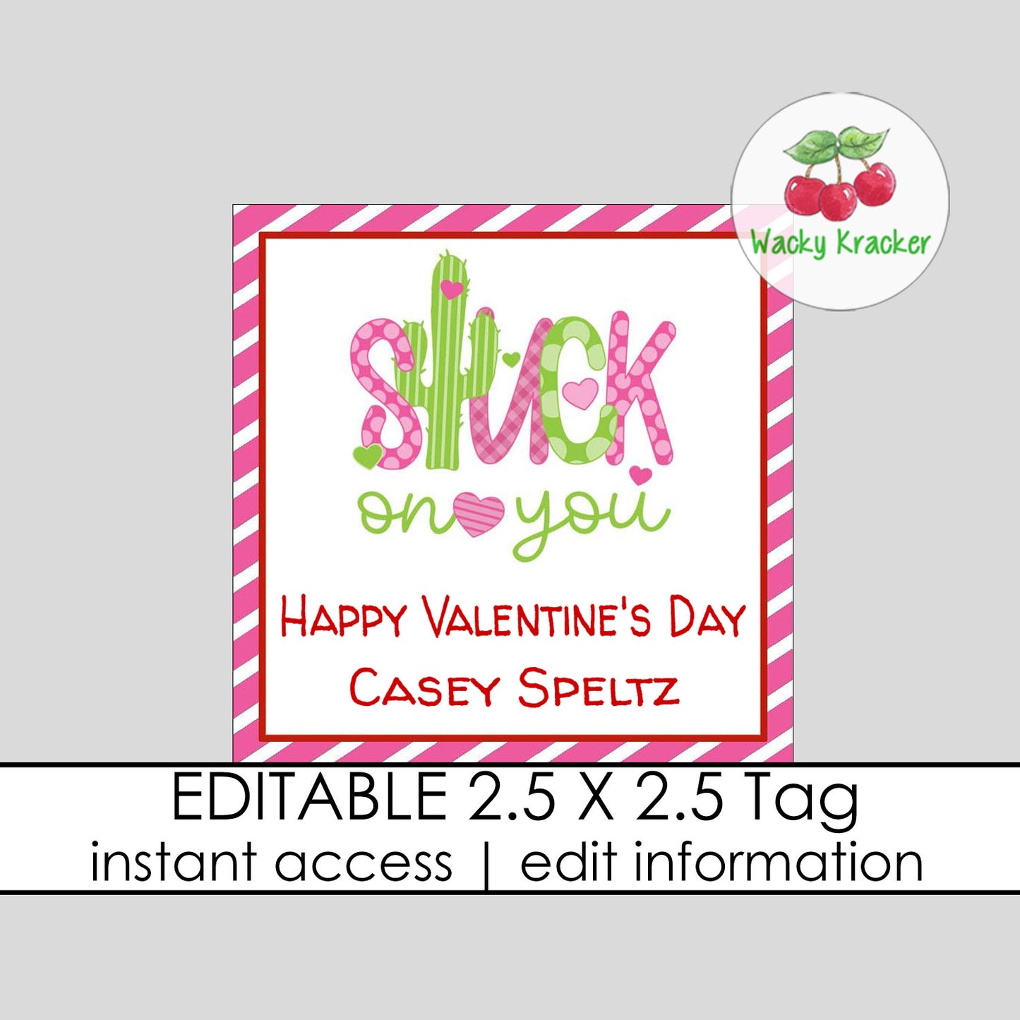 Stuck on You Valentine Gift Tag