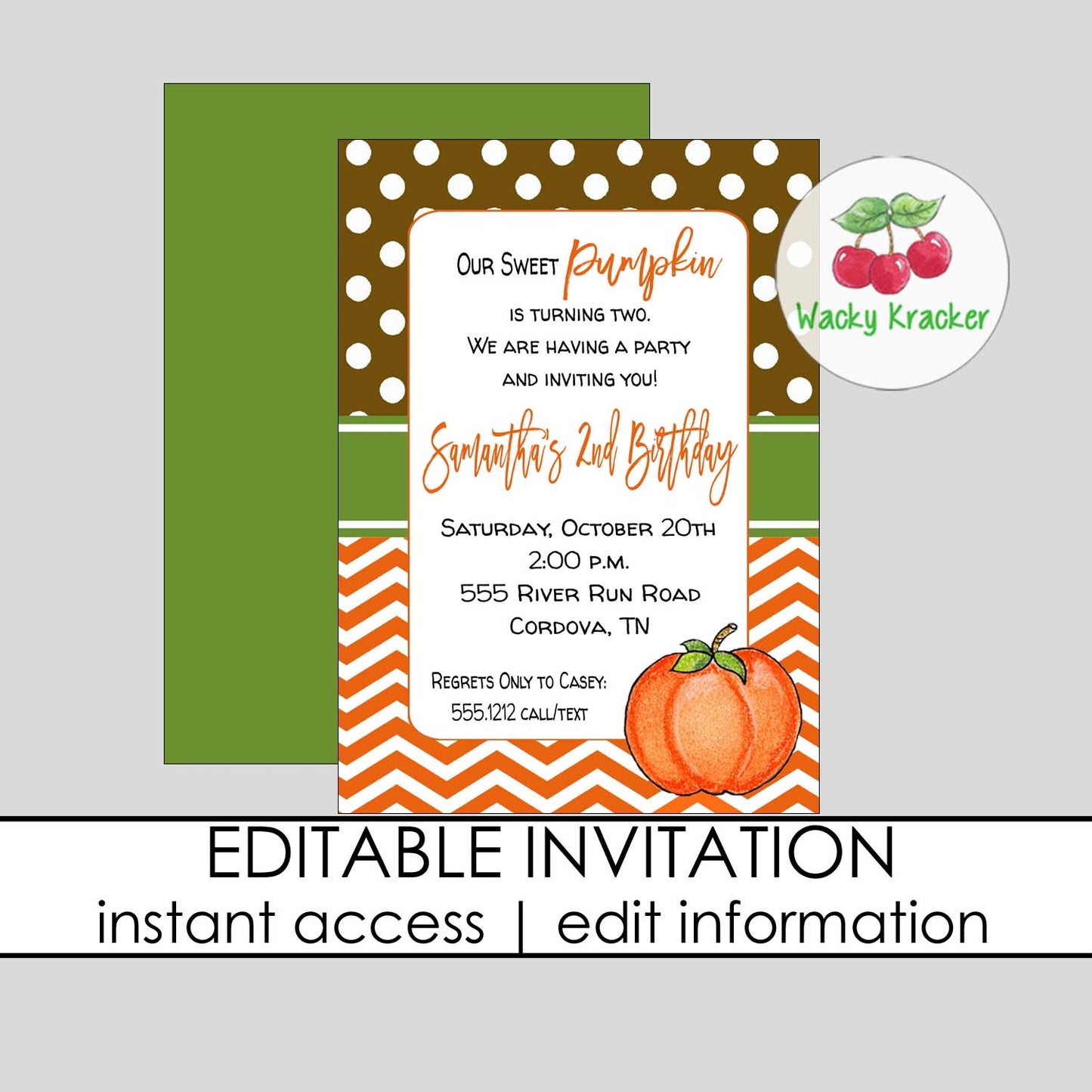 Sweet Pumpkin Invitation