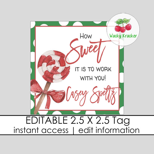 Christmas Candy Gift Tag