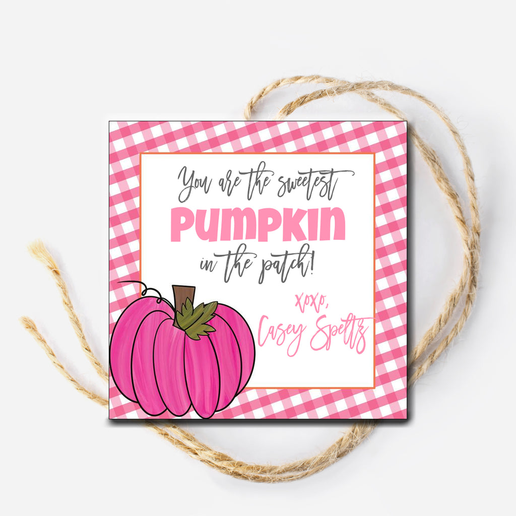 Pink Sweetest Pumpkin Gift Tag