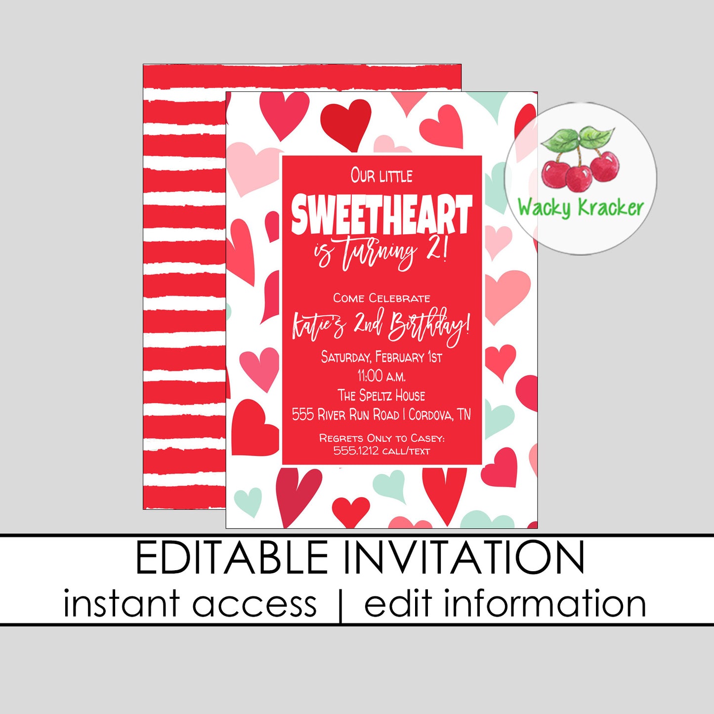 Little Sweetheart Birthday Invitation