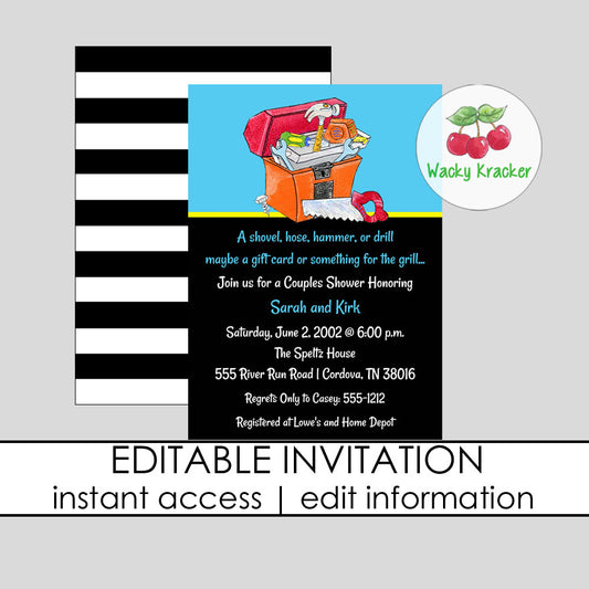 Tool Bridal Shower Invitation