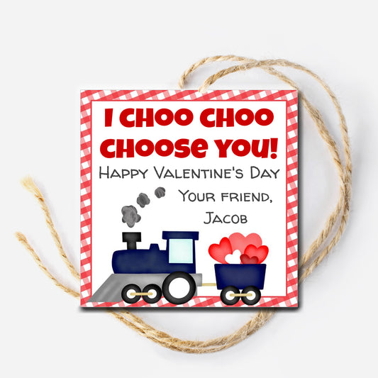 Train Valentine Gift Tag