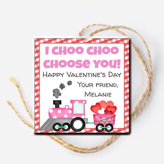 Girl Train Valentine Gift Tag