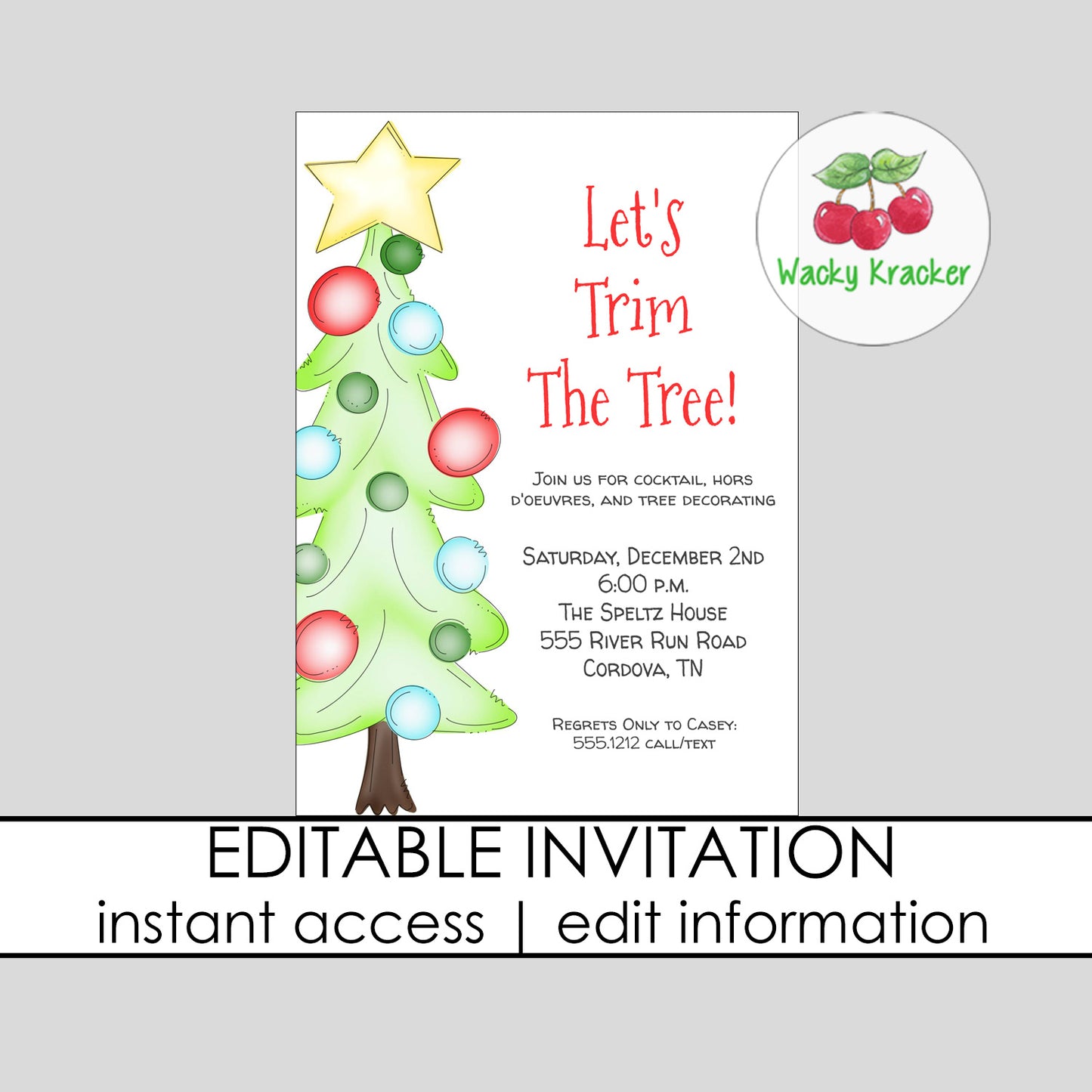 Tree Trimming Invitation