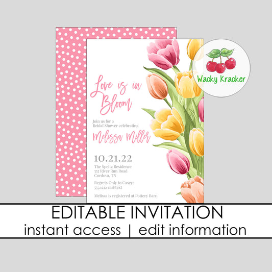 Tulip Bridal Shower Invitation