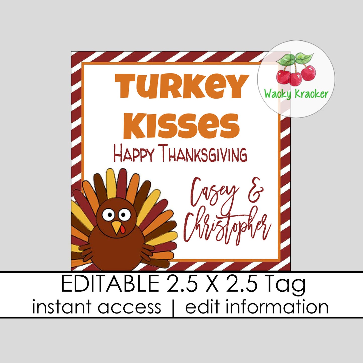 Turkey Kisses Gift Tag